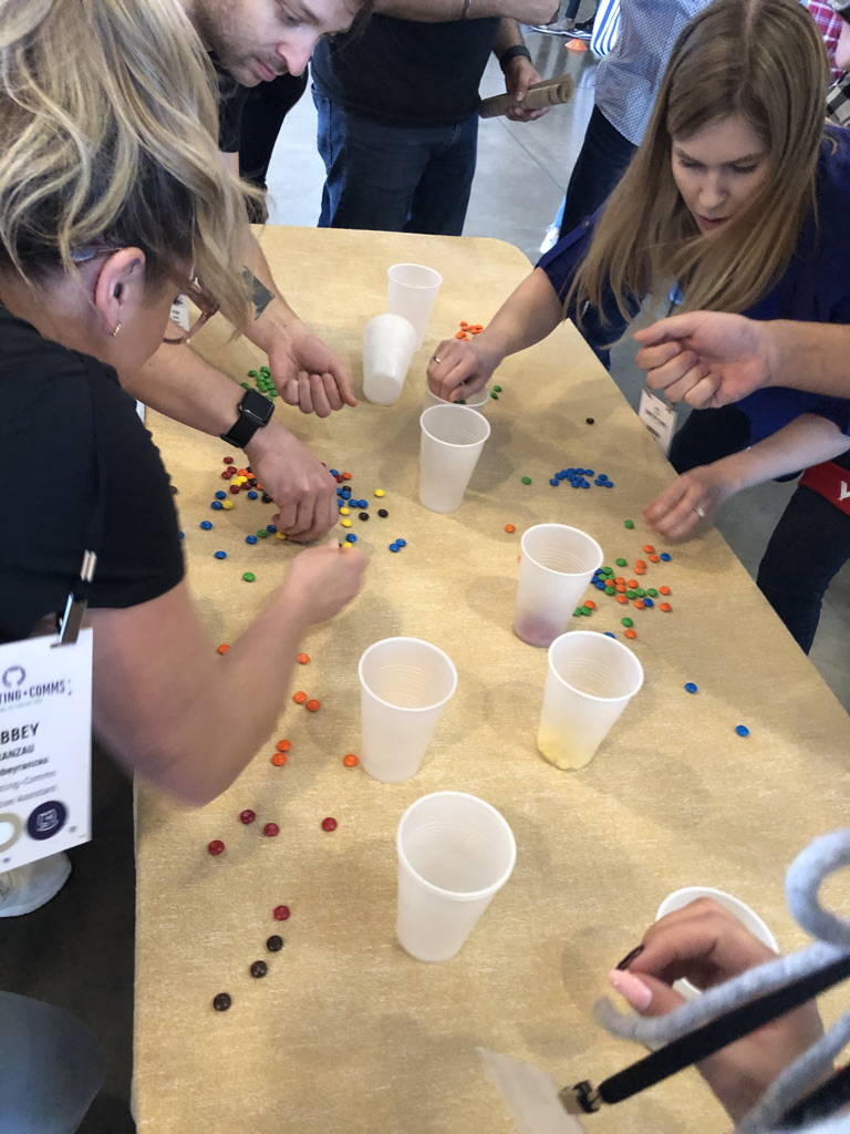 Teams facing off in the final Color Olympics competition